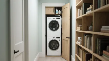 5 stacked washer and dryer laundry room ideas