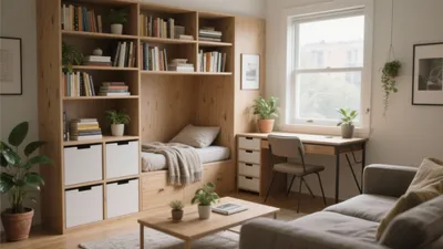 Cozy Multi-Functional Home Office with Built-In Storage