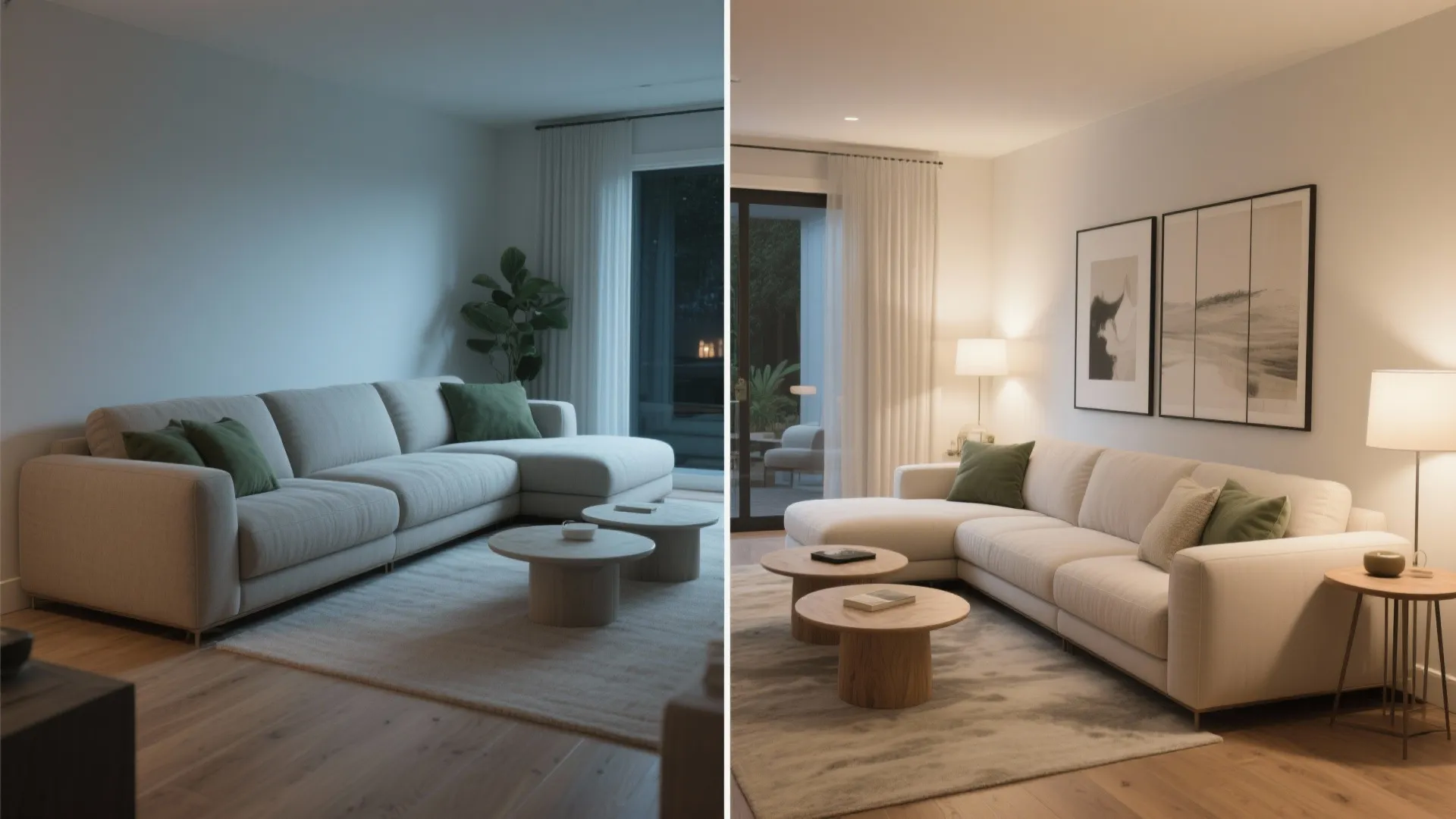 3) L-shape sectional for relaxed lounging