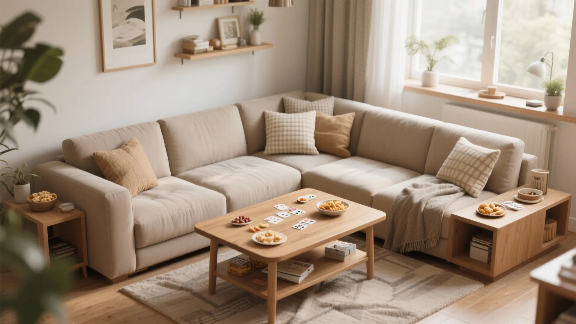 5. L-Shaped Sectional with Built-In Game Surface