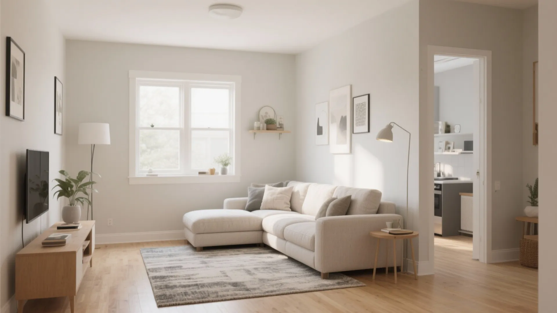 Compact L-shaped sectional creating a cozy seating zone