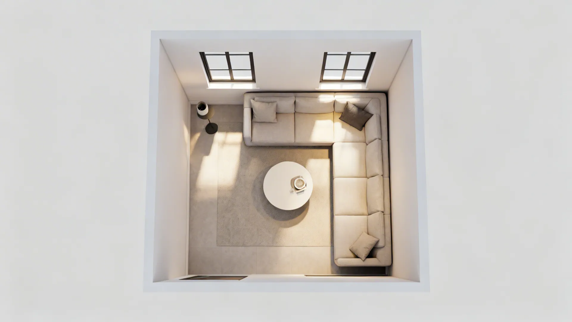 Idea 4: Conversational Seating with Compact Corner Sectional