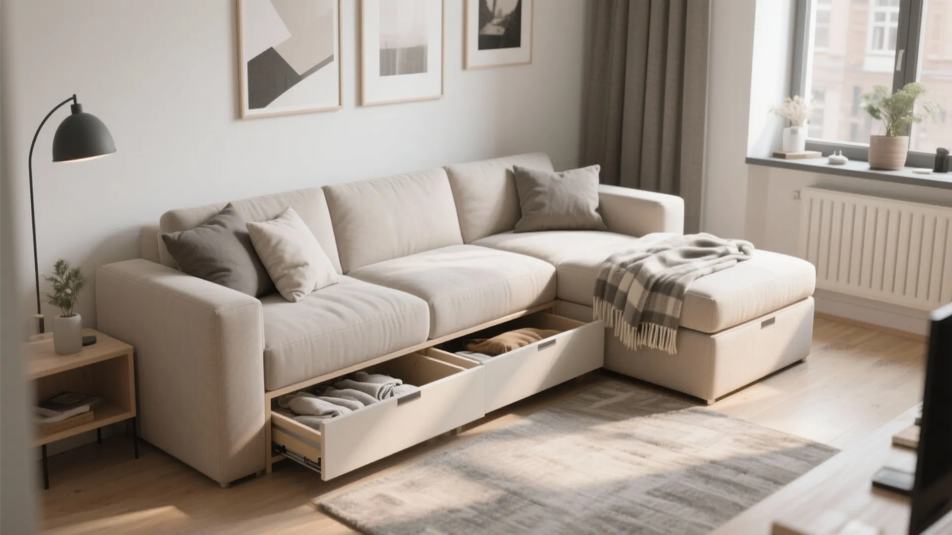 3. Sectionals with Built-in Storage