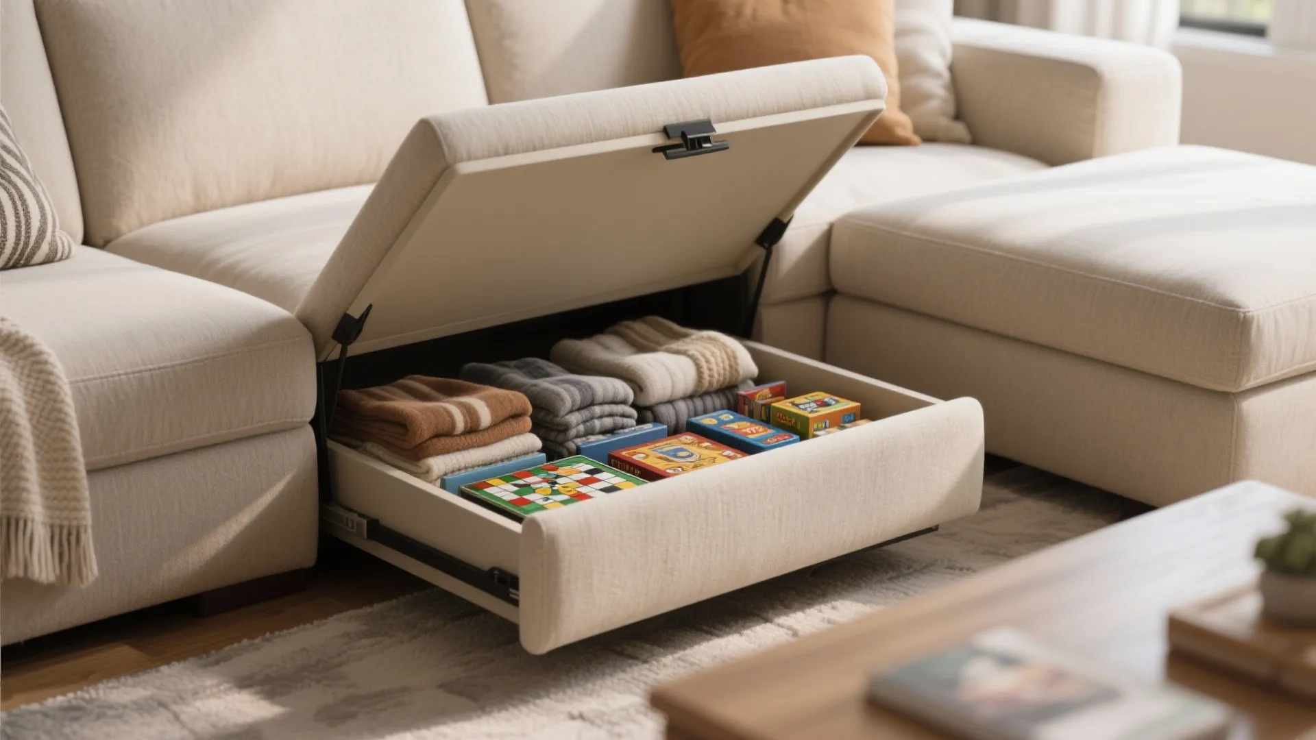 2. Sectionals with Built-in Storage