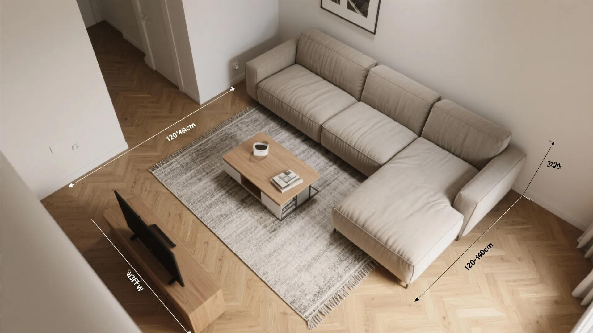 3) L-Shaped Sectional with a Petite Chaise Return