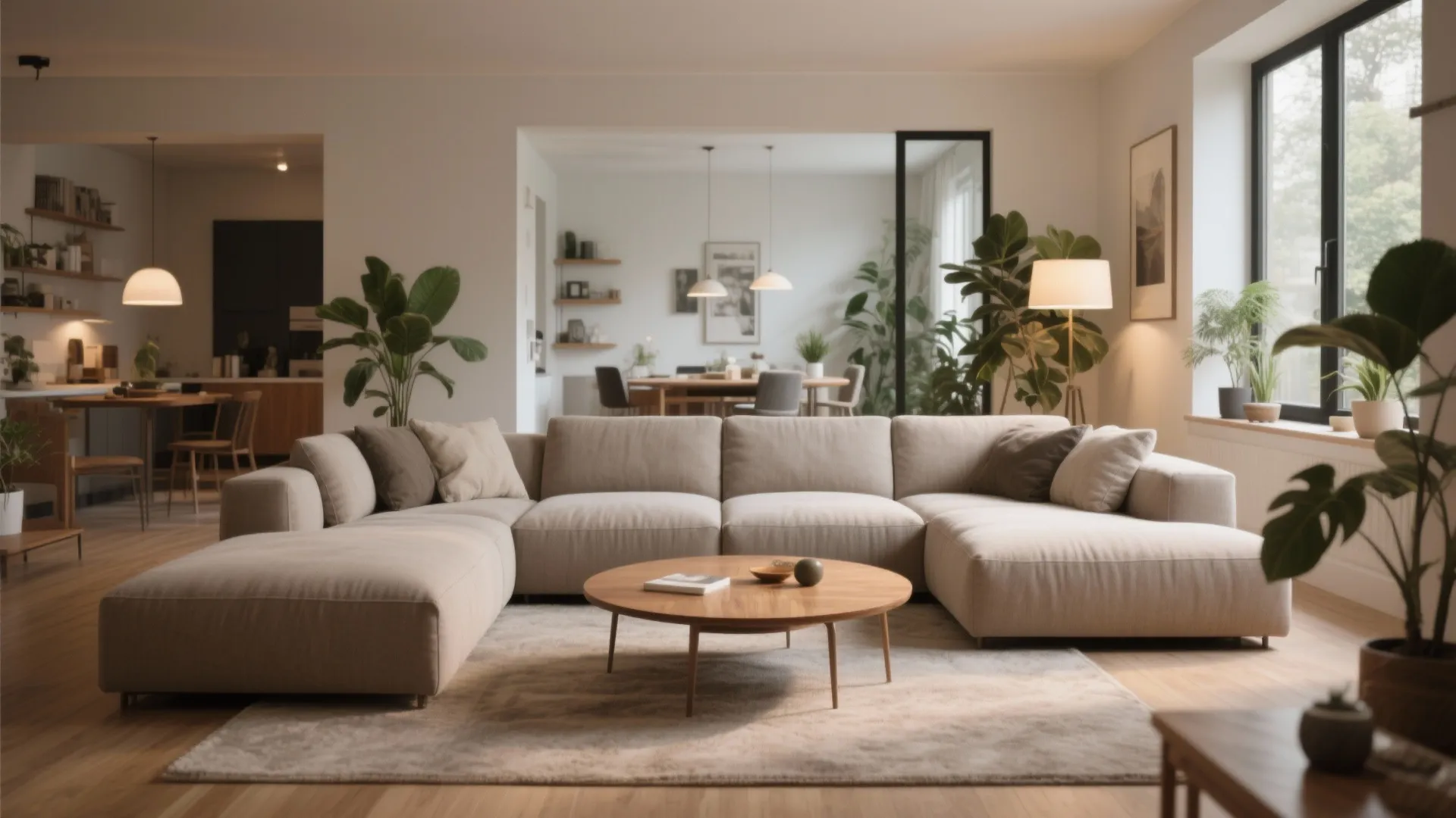 2. Sectional sofa for zoning