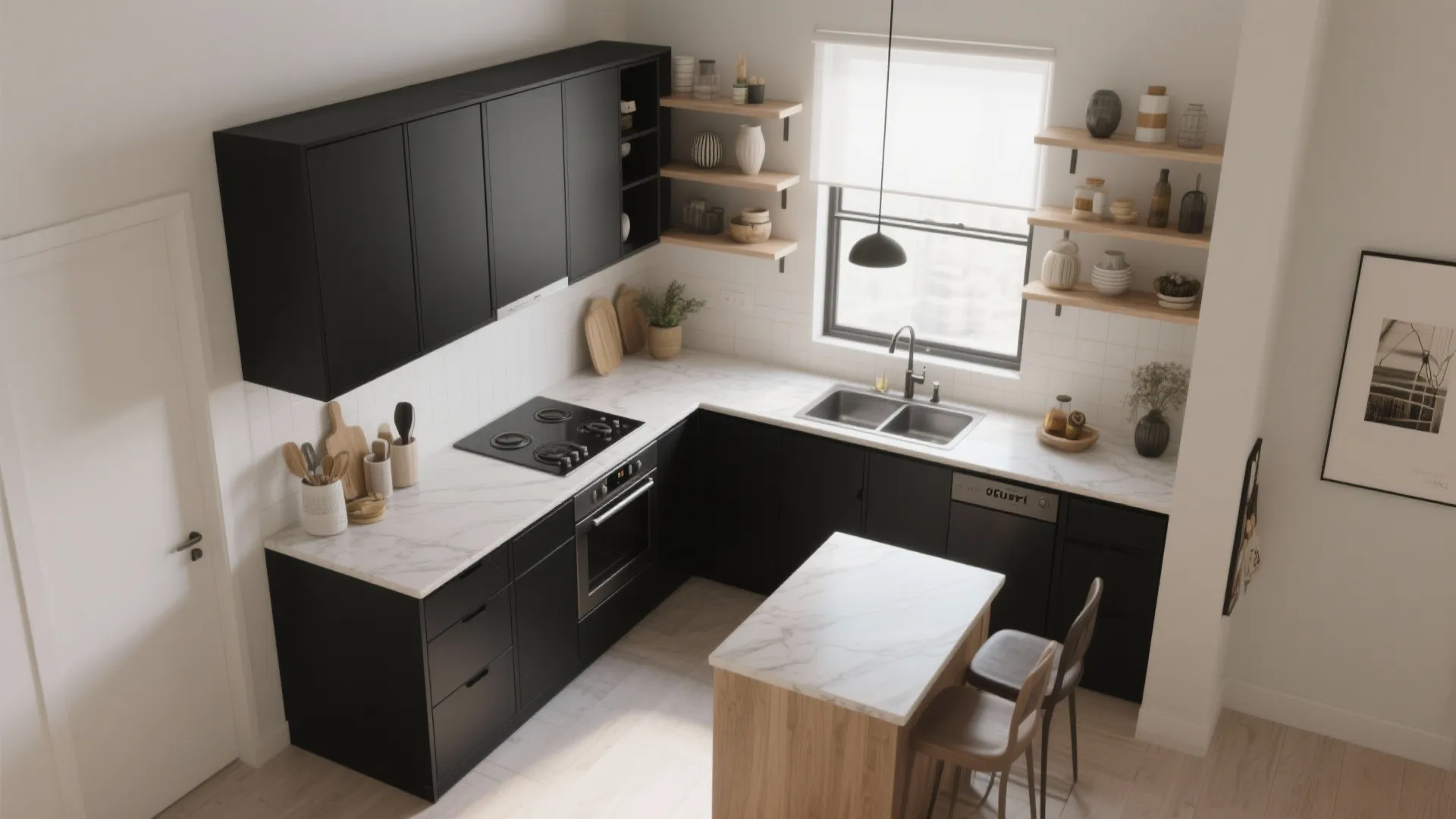 3. Use black selectively — mix tall and open elements