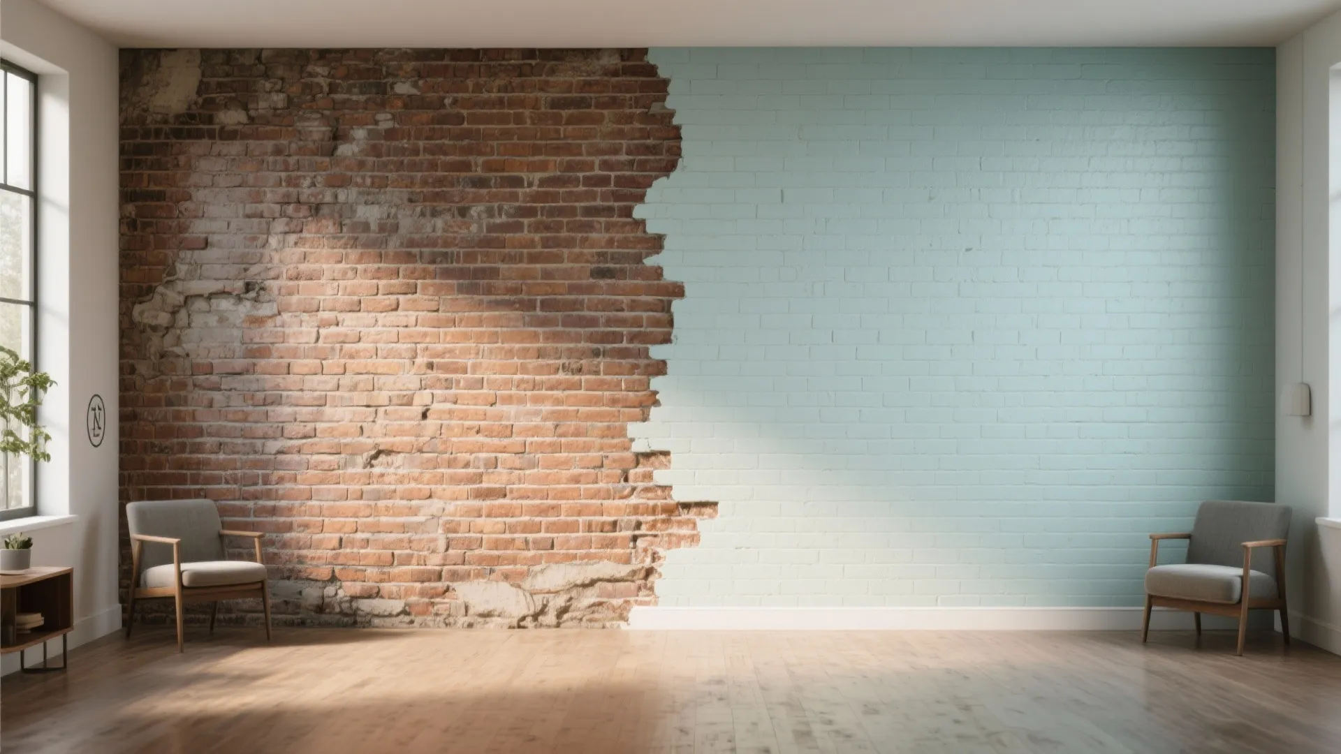 5. Selective Paint + Exposed Brick Hybrid