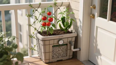 Balcony Herb Garden with Self-Watering Planter