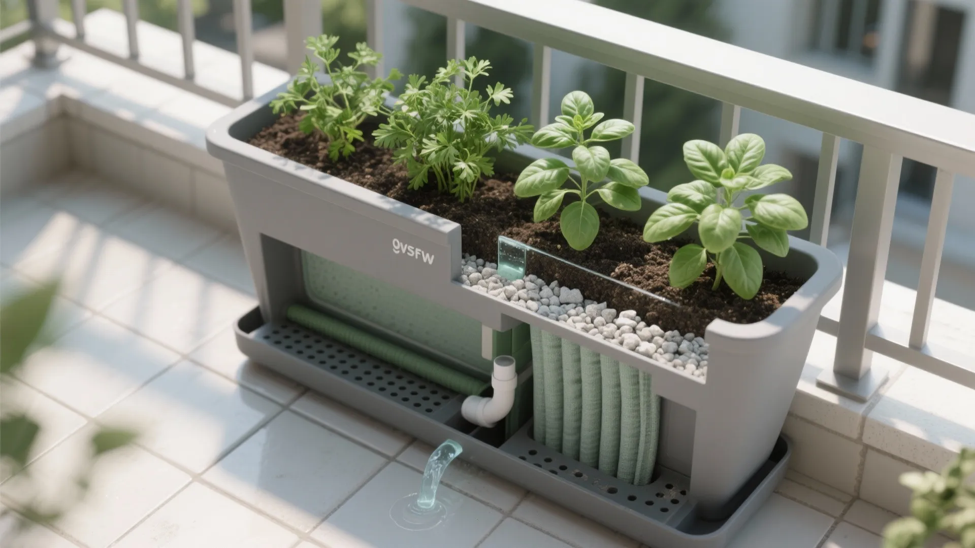 Self-watering containers for low-maintenance herbs