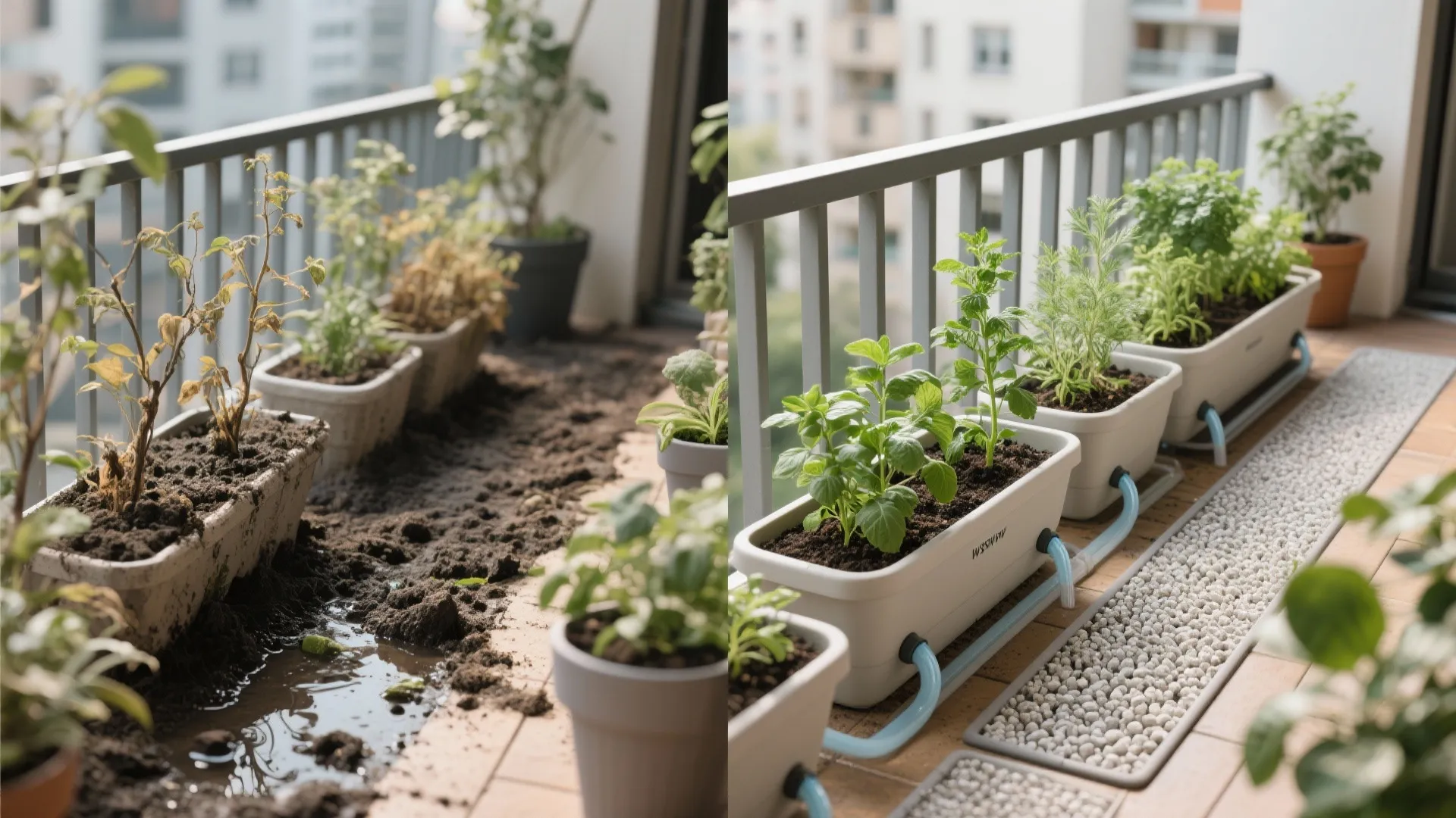 Self-watering planters + lightweight substrates