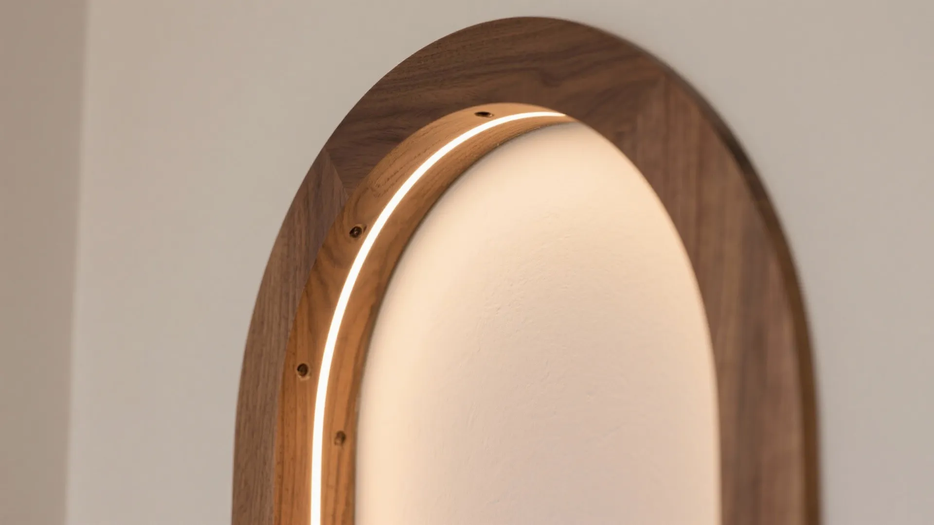 1) Slim semi-arch with concealed lighting