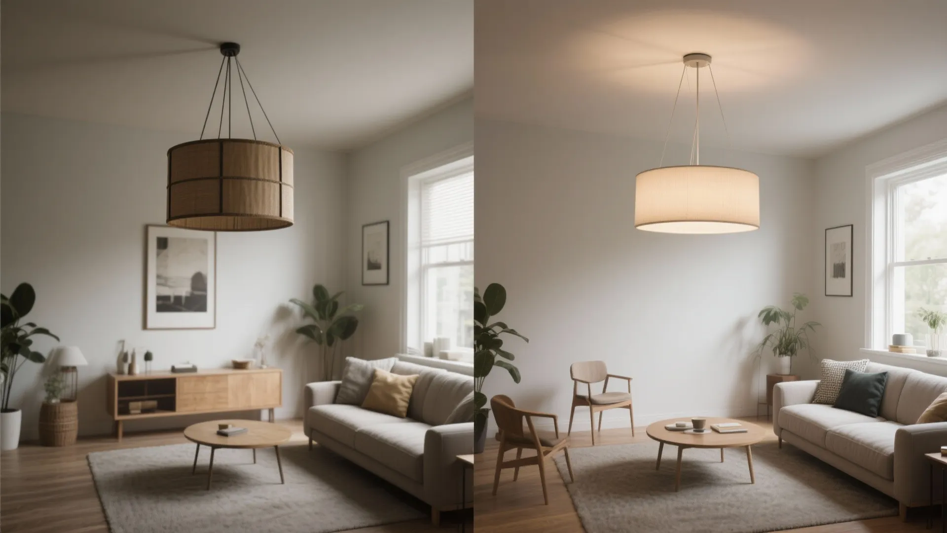 Semi-flush chandelier for low ceilings