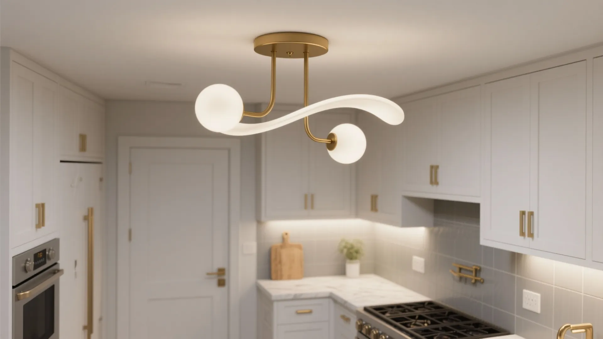 Sculptural semi-flush fixtures