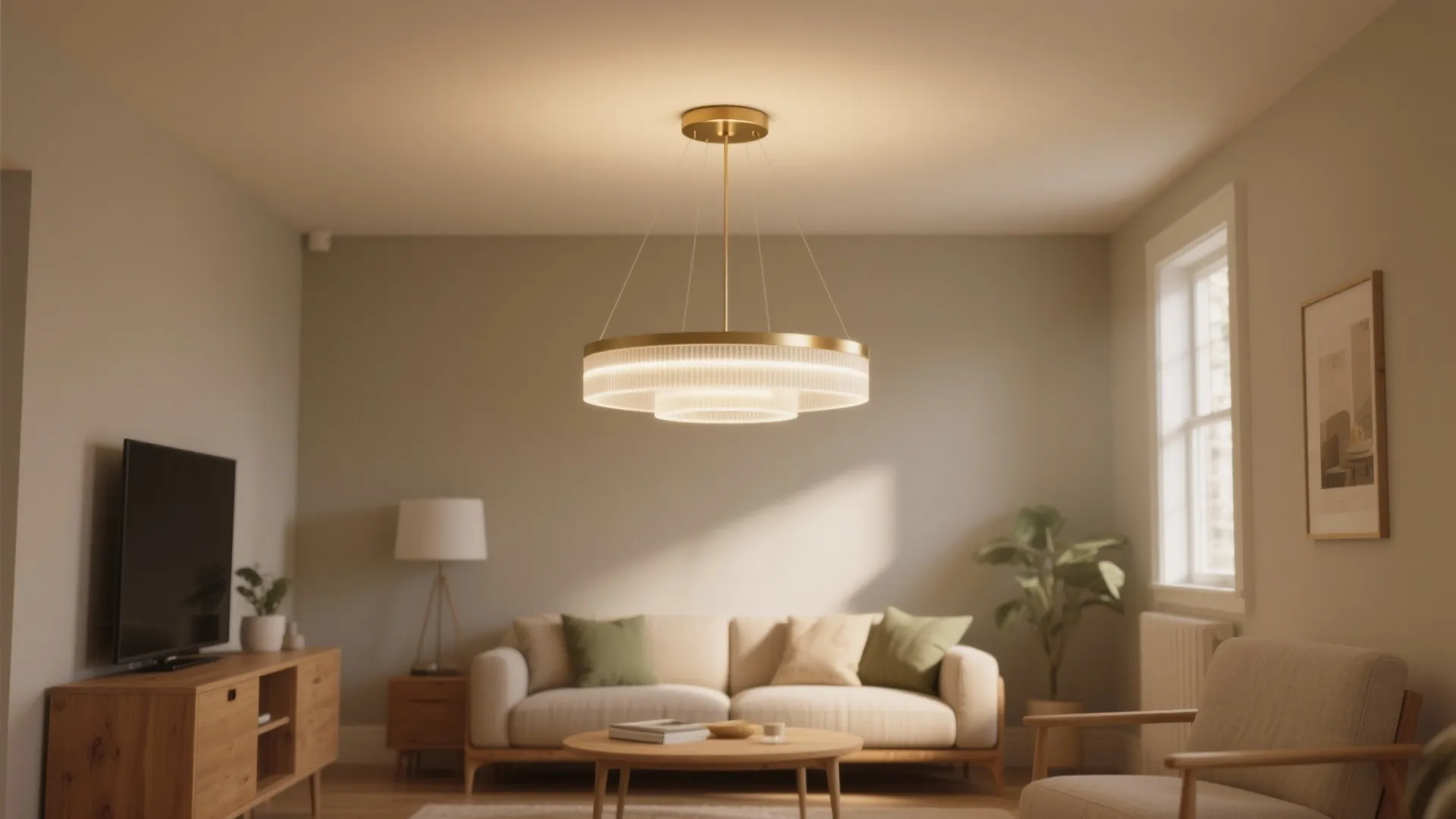 1) Slim-profile semi-flush chandeliers that hug the ceiling