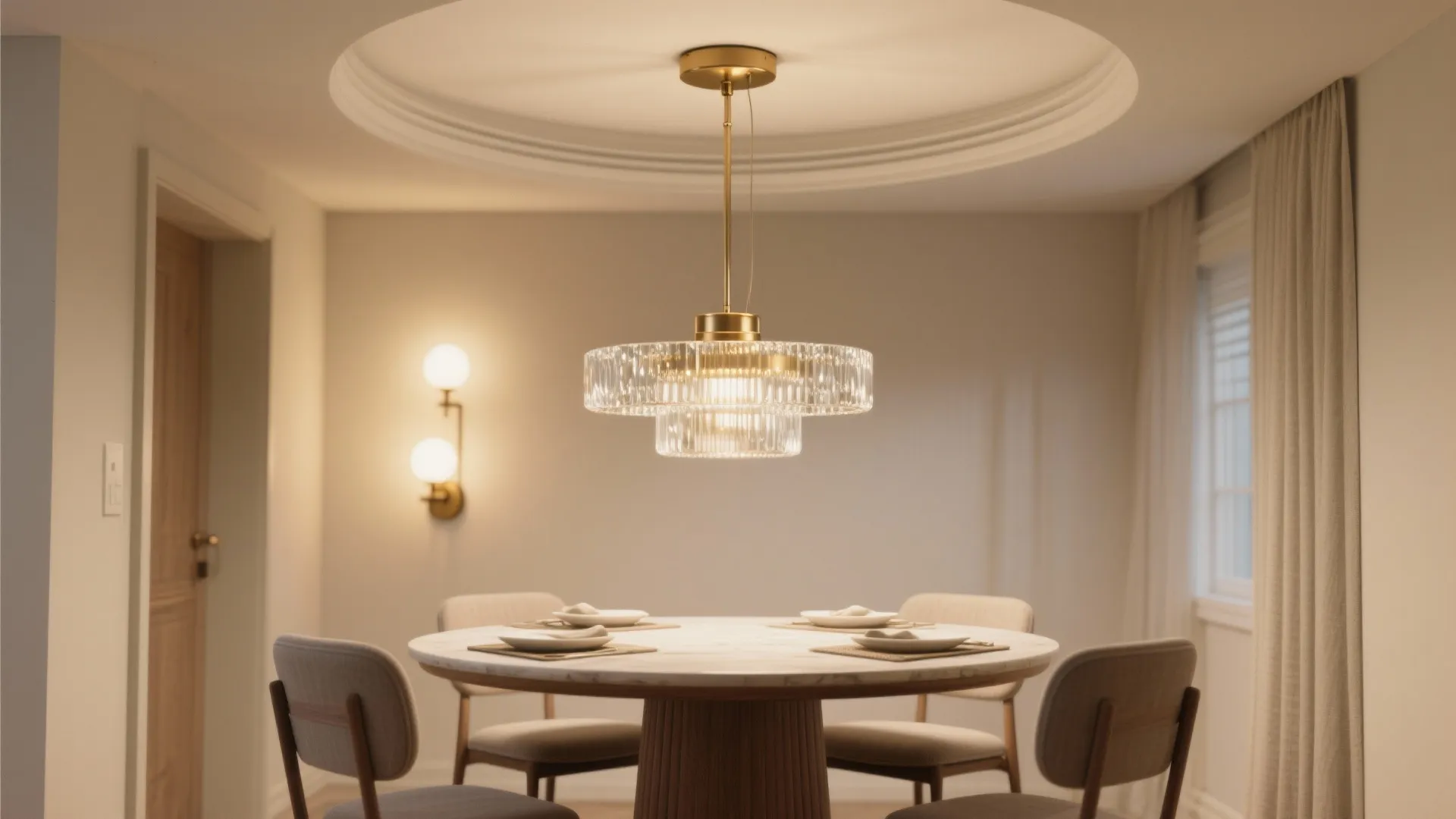 1. Semi-flush chandelier: glam without the head-bump