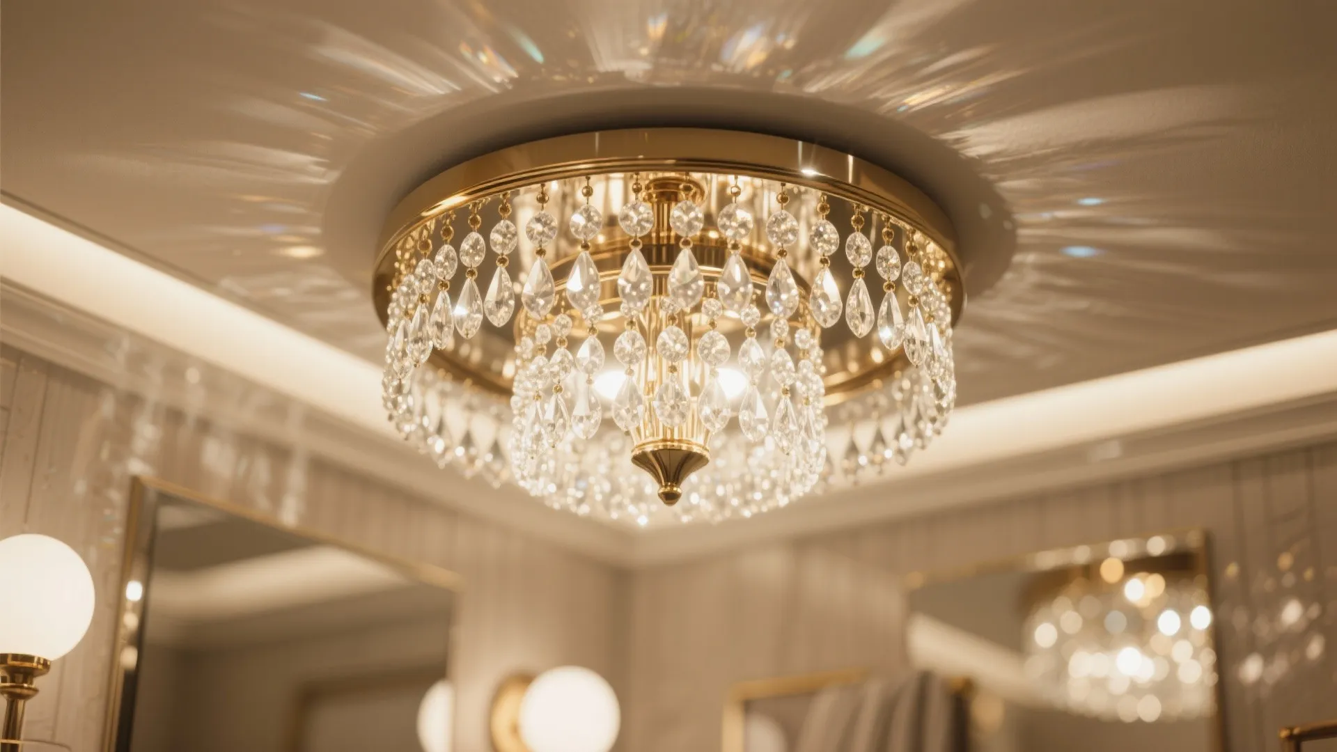 4. Decorative Semi-Flush with Reflective Details