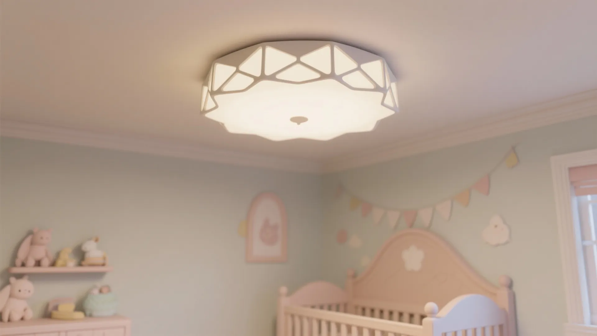 3. Decorative semi-flush fixture with soft diffuser