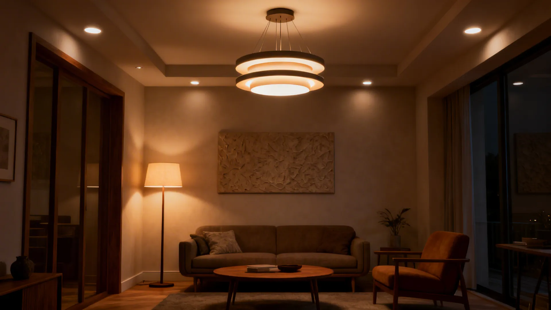 2. Semi-flush Pendants with Layered Lighting