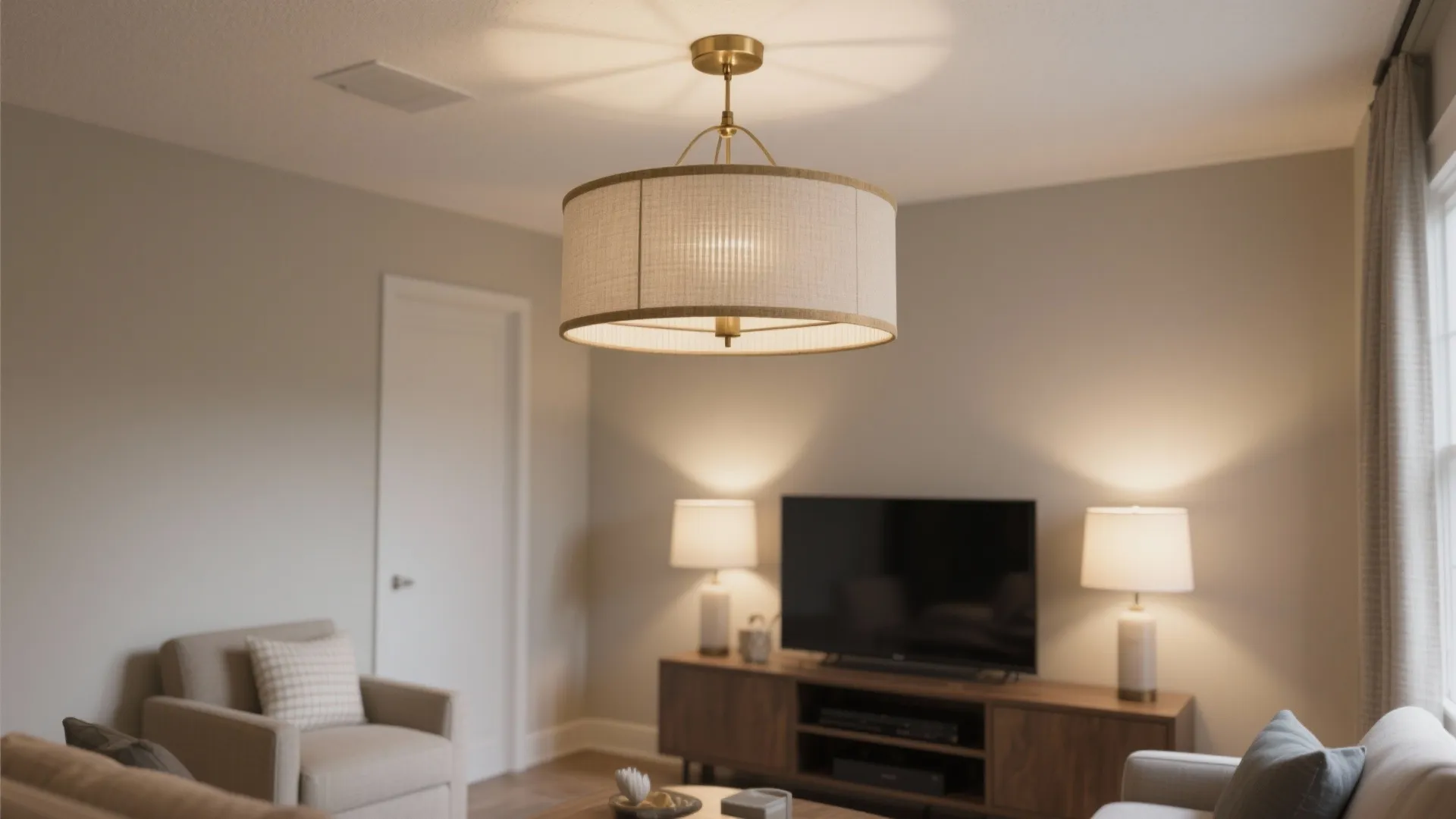 2) Flush or semi-flush chandeliers for low ceilings
