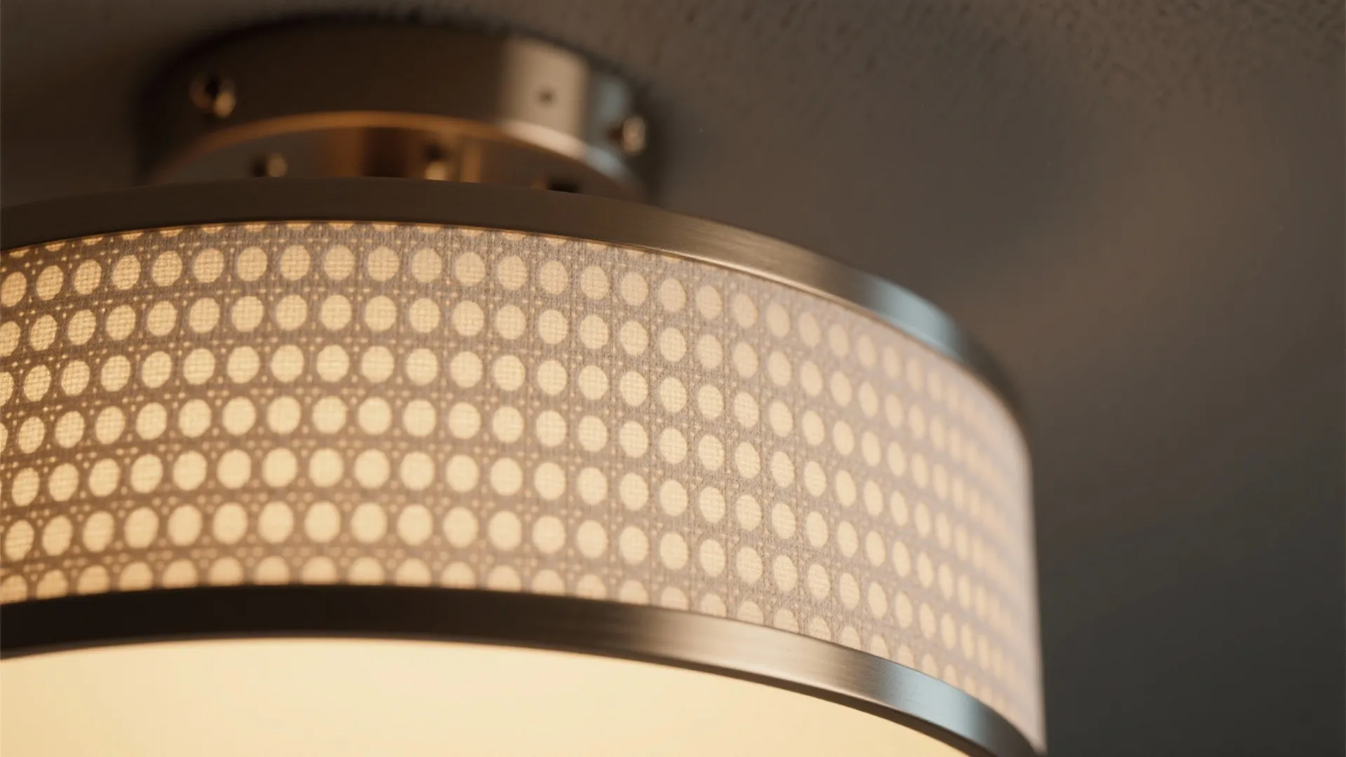 Semi-flush fixtures with patterned shades