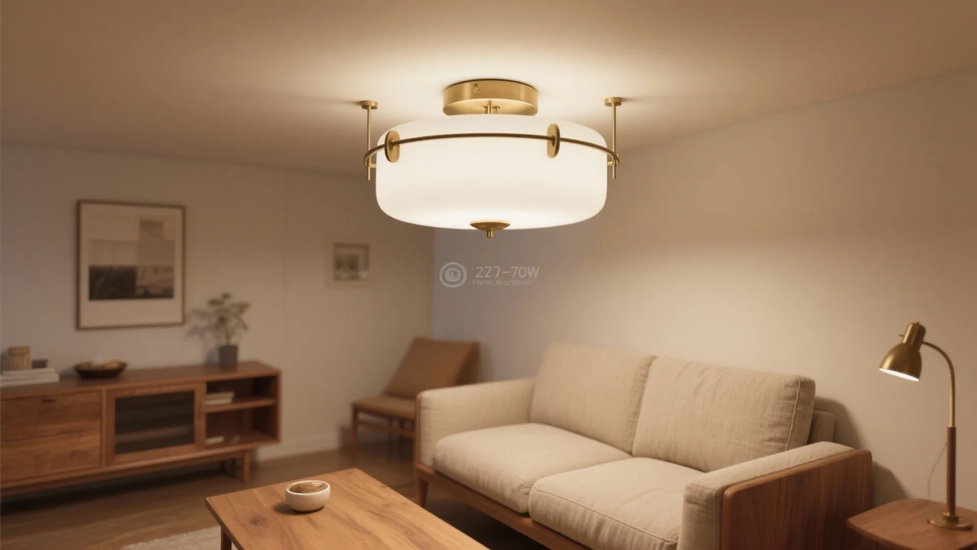 Shallow semi-flush with diffused glass (a ceiling hugger that still has presence)