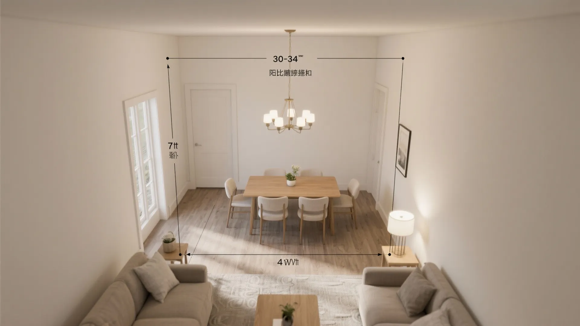 2) Flush or semi-flush chandeliers for low ceilings