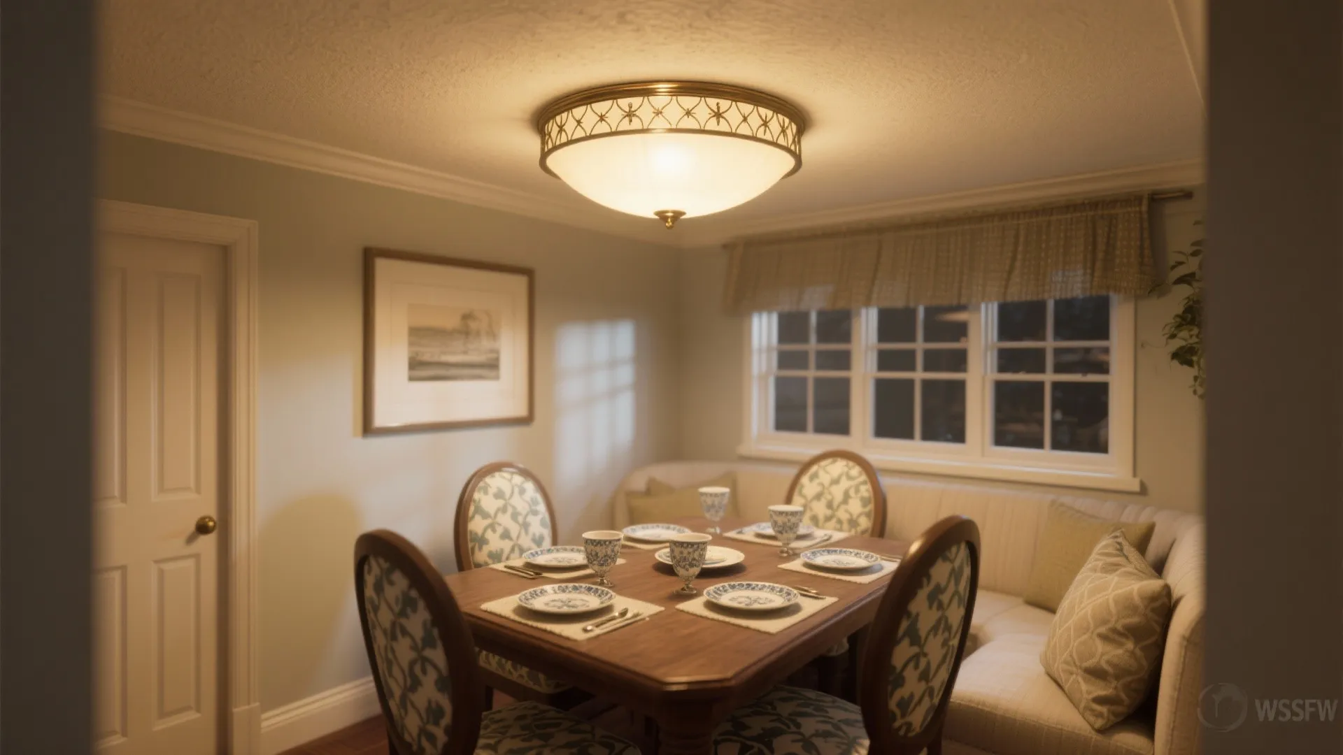 2. Semi-Flush with Decorative Trim