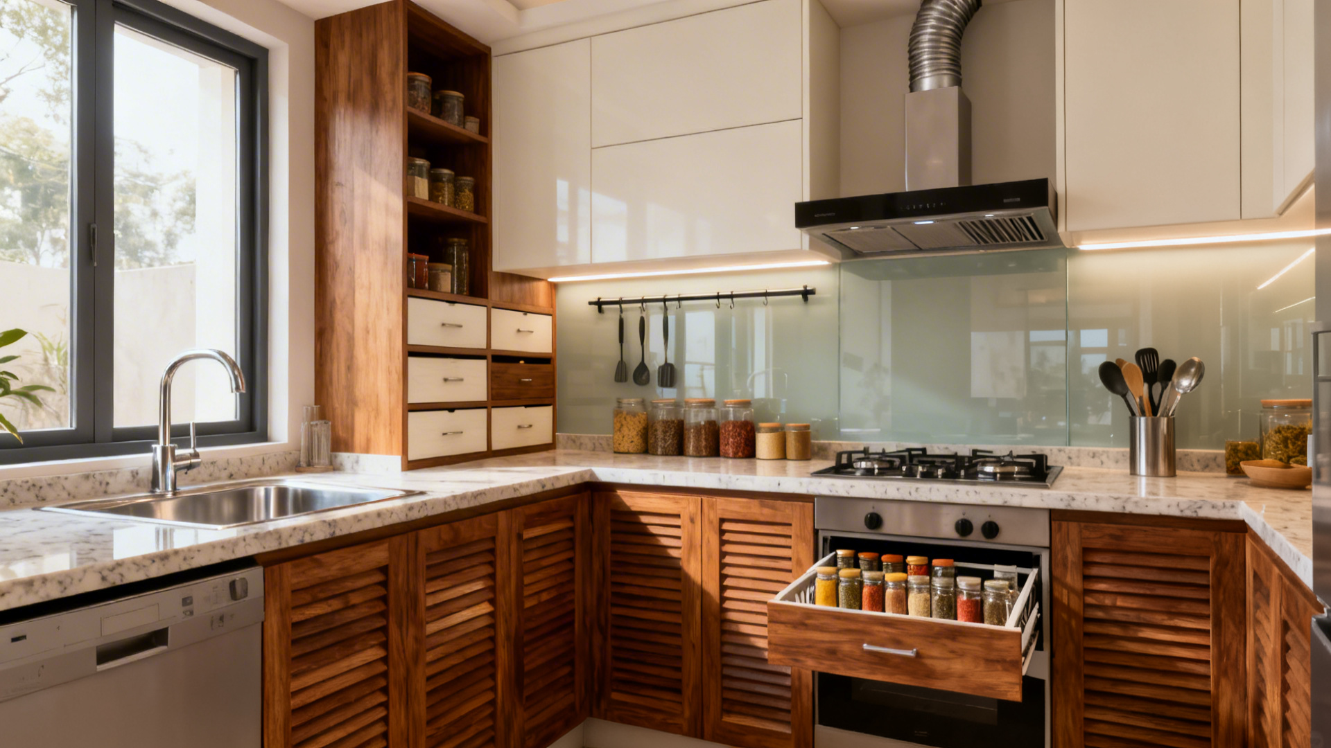 Small Kitchen Feels Cramped? 5 Indian Semi Modular Designs