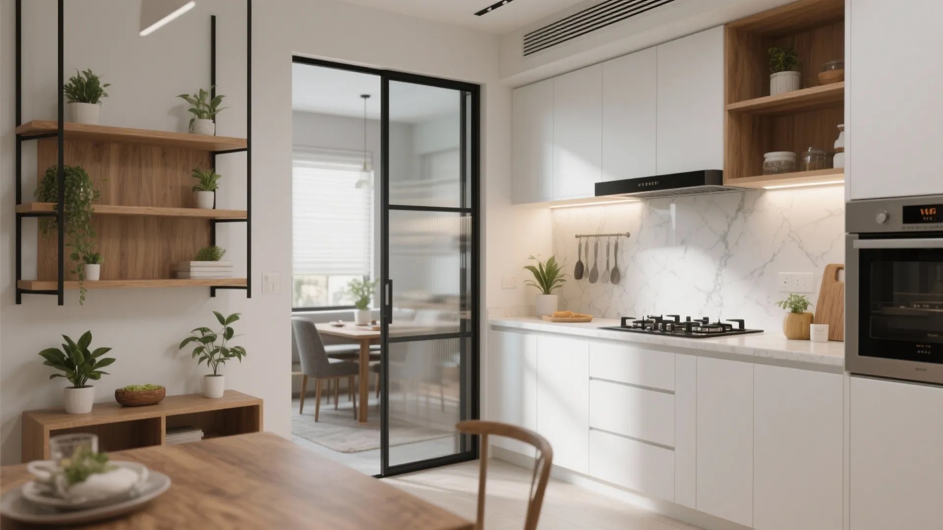 1) A Semi-Open Kitchen That Breathes