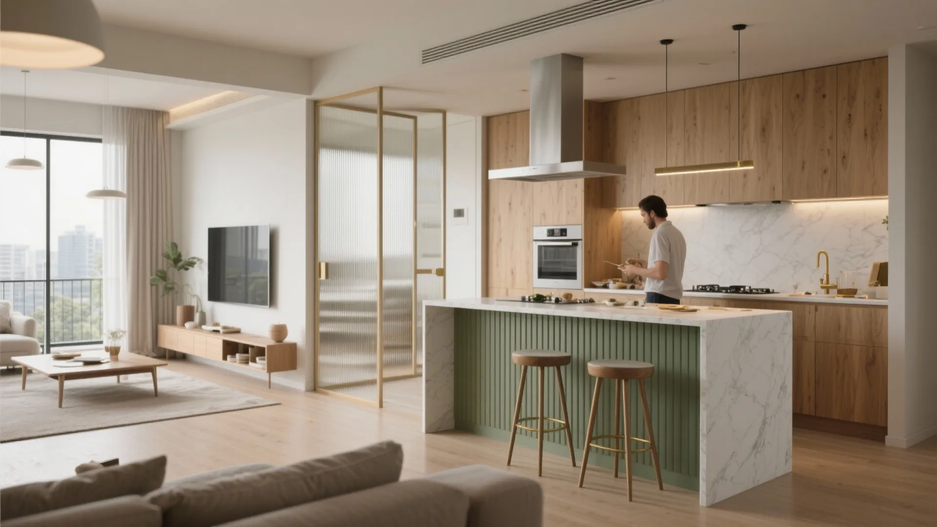 Open-Plan Living With a Semi-Open Kitchen