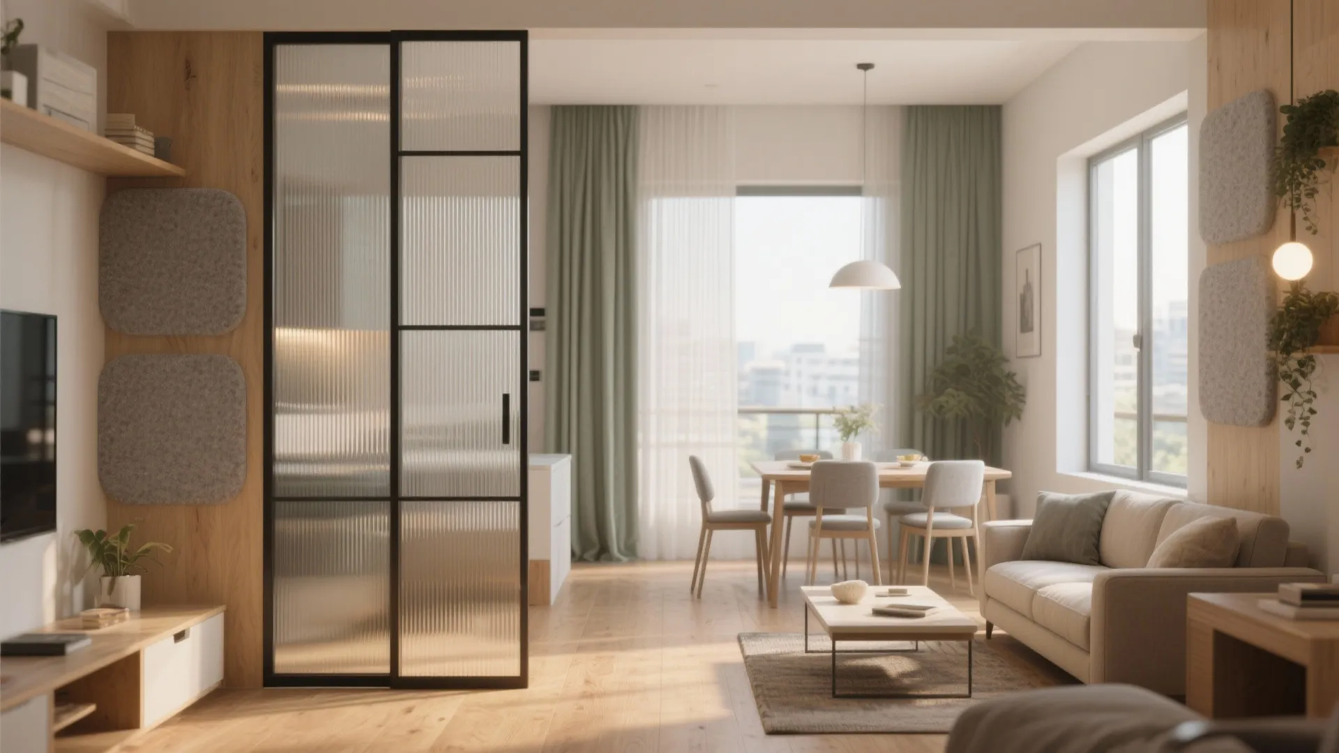 Sliding, Semi-Open Living-Dining