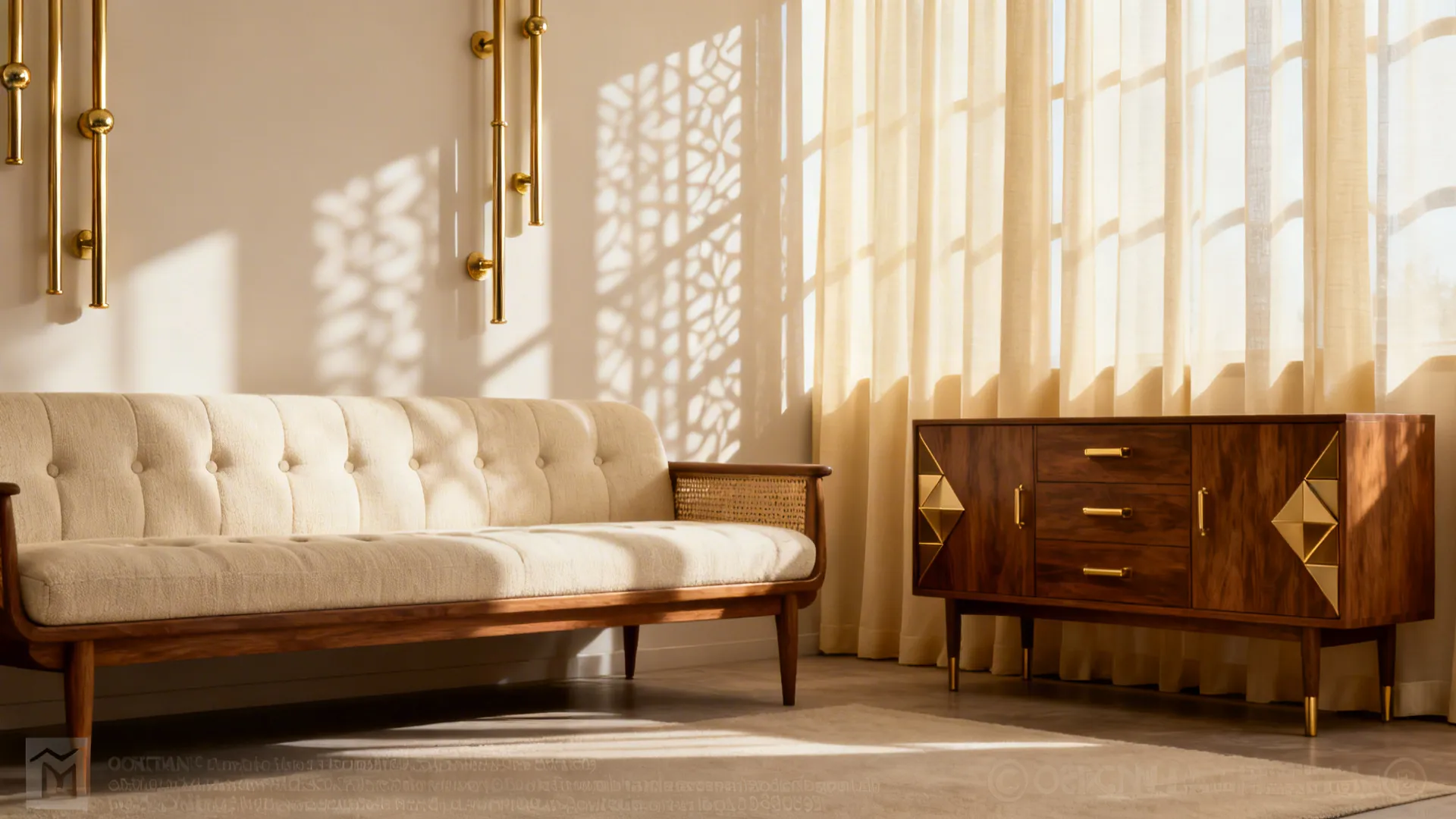 4. Semi-sheer panels hung on decorative rods