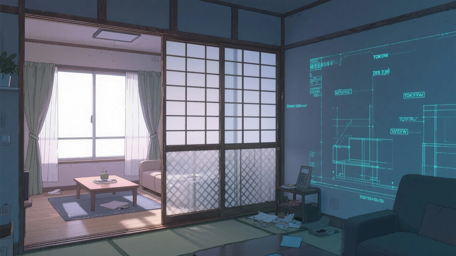 Tips 5: 仕切りは“透け”で軽く、プライバシーは“距離”で守る（日本都市）