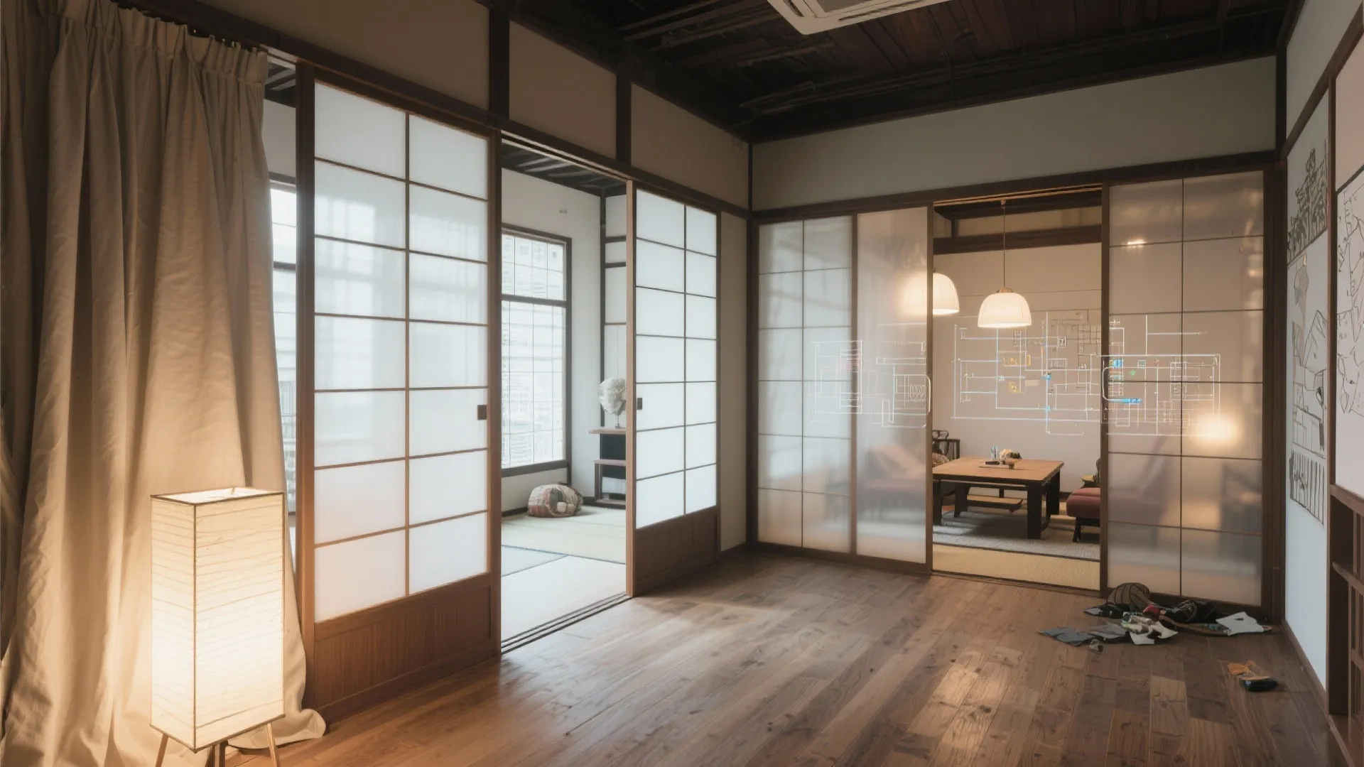 Tips 5: 仕切りは“透ける・動く”で可変化（日本都市の賃貸でも有効）