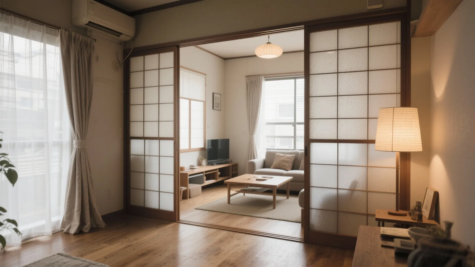 Tips 4: 透ける仕切りで“ほどよい距離感”をつくる（東京小户型×日式風格）