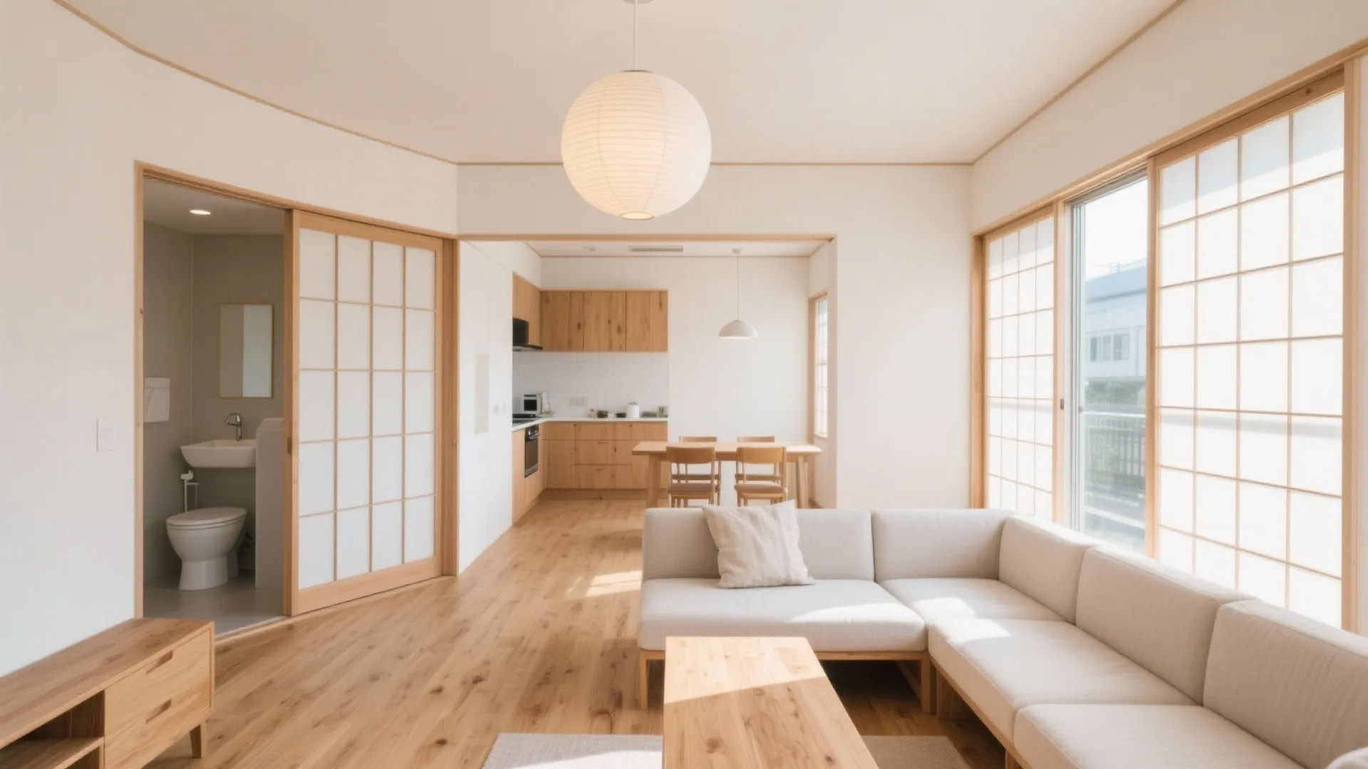 リビング中心の動線計画で、4LDKの“核”をつくる（動線計画×日式風格）