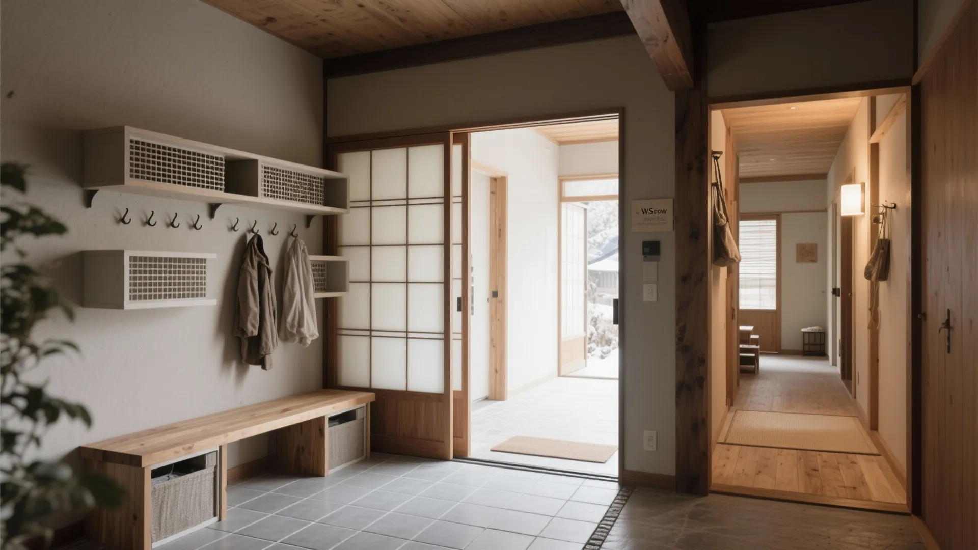 Tips 4: 玄関は“外と内の温度差を整える”—仙台の気候対応（日式風・収納技巧）