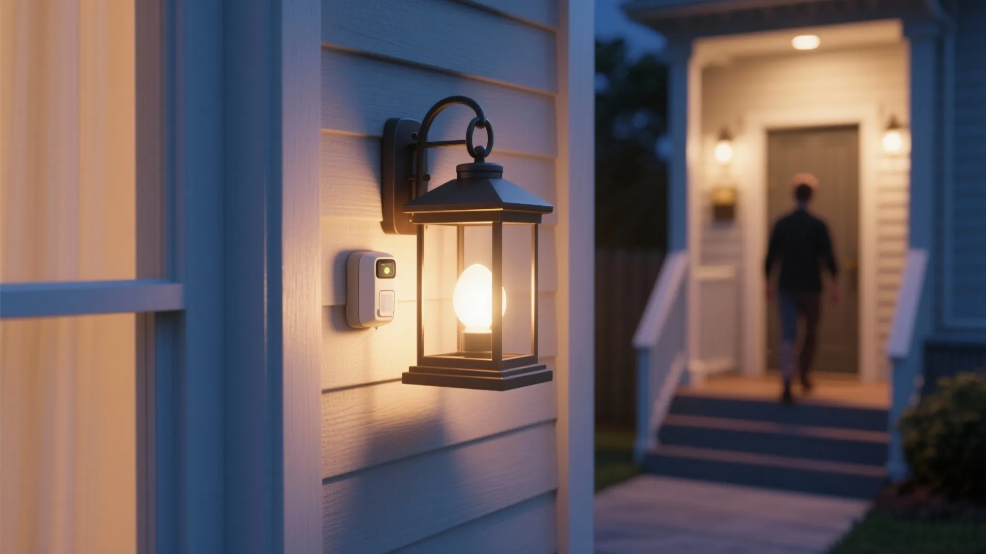 4. Integrated Sconce Lanterns with Motion Sensors