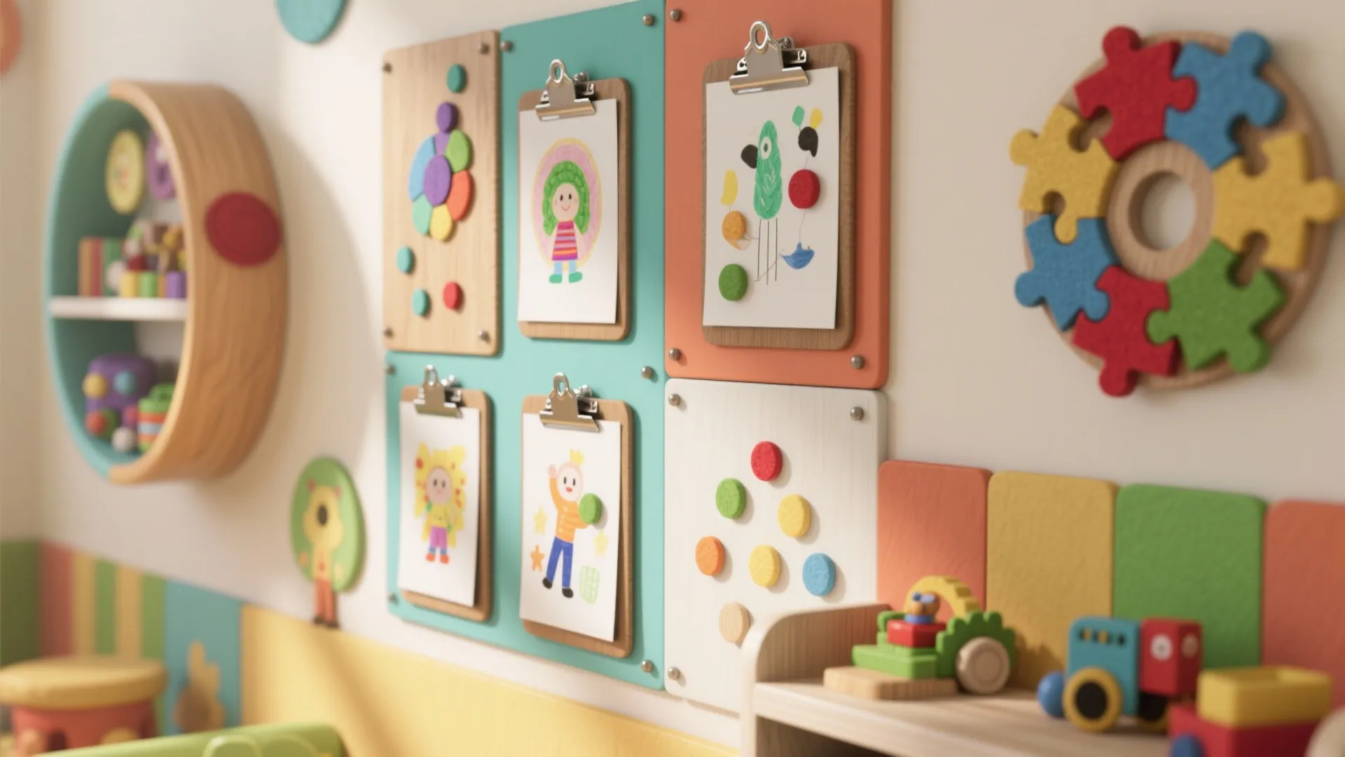 5. Sensory wall and rotating toy display