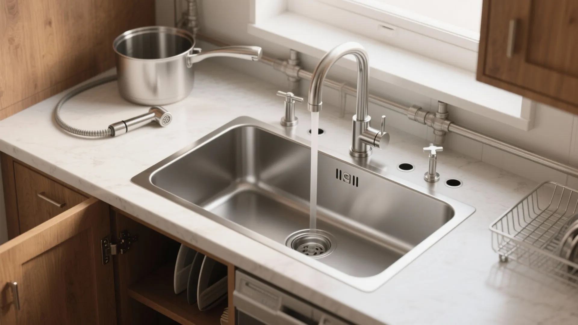 1. Separate spray and pot filler combo