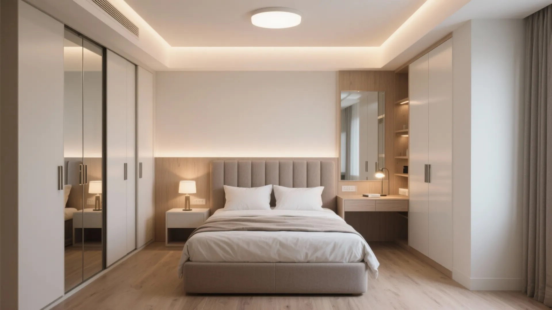 Serene bedrooms: zoning, wardrobes, and lighting that helps you rest