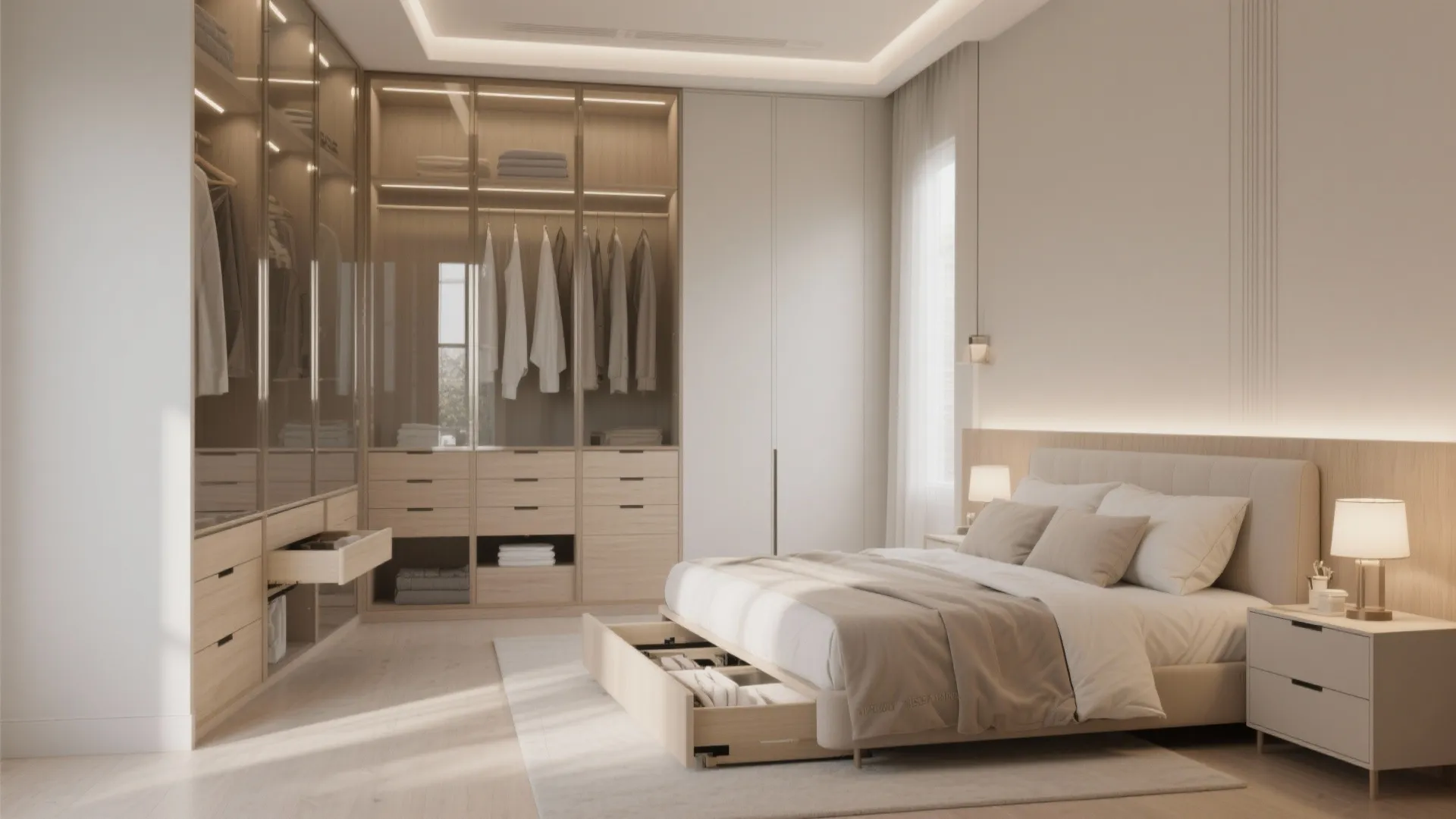 Bedroom storage that feels serene (not stuffed)