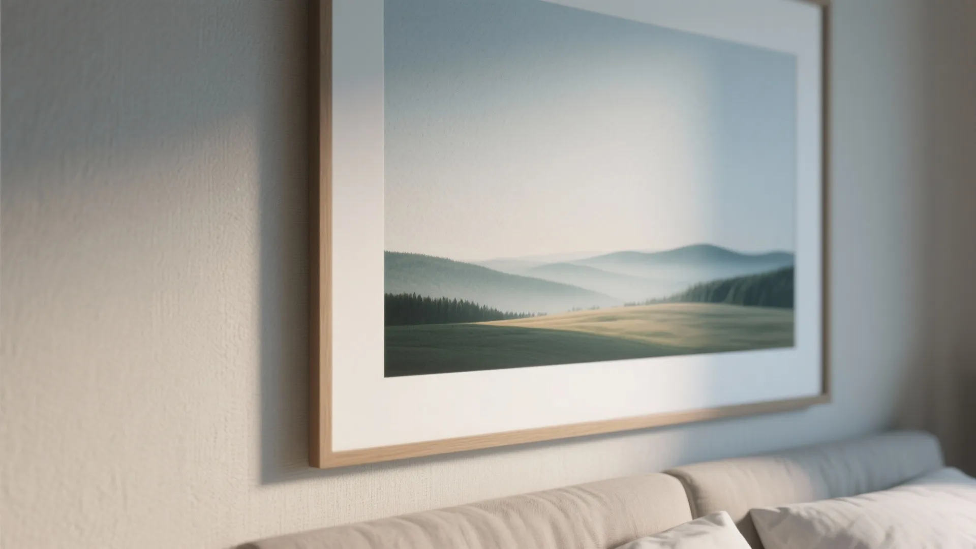 3. Serene Landscapes or Minimal Prints for Calm