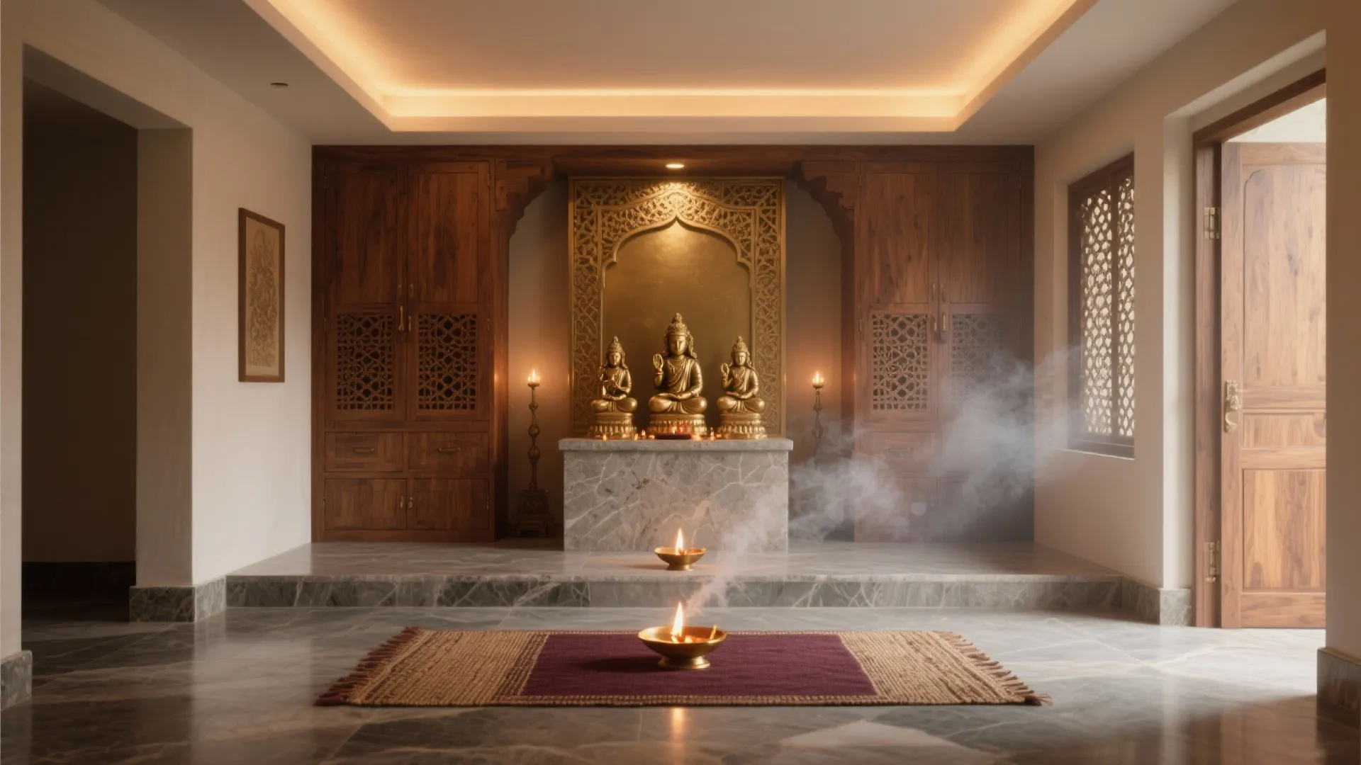 Pooja Room Design Feels Cramped? Fix Layout & Lighting