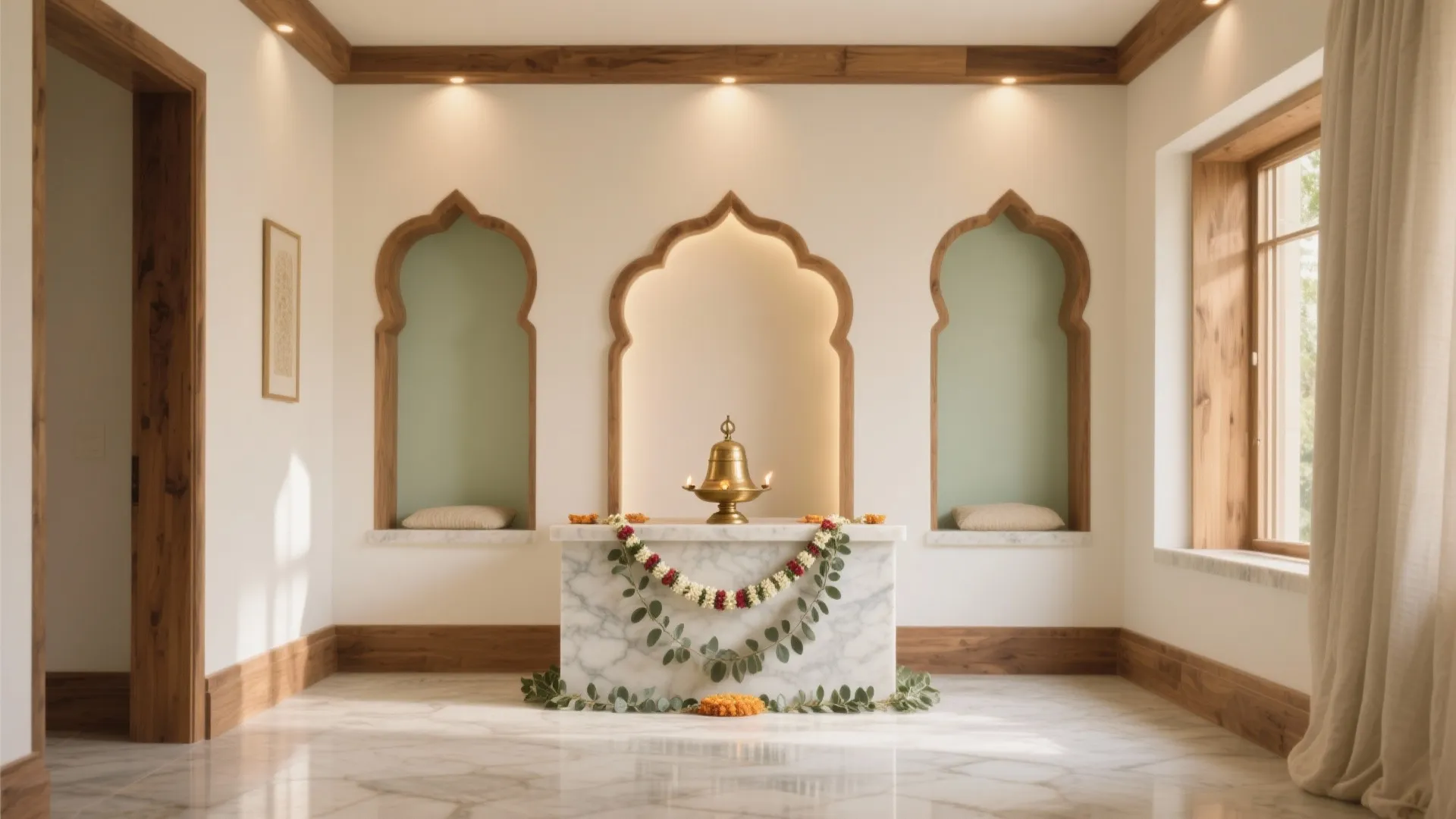 Best Pooja Room Wall Colour Ideas for a Peaceful Ambience: 1 Minute to a Calming Pooja Room Wall Colour Scheme