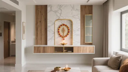 Interior design for pooja room wall units: 5 ideas
