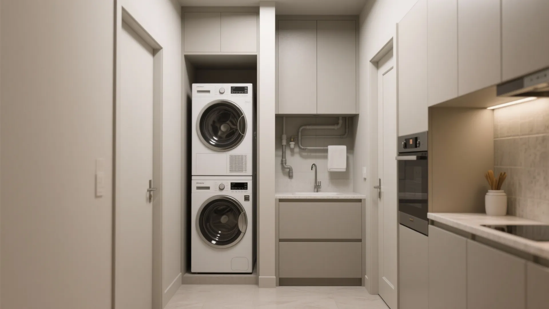 5. Compact service core with smart storage