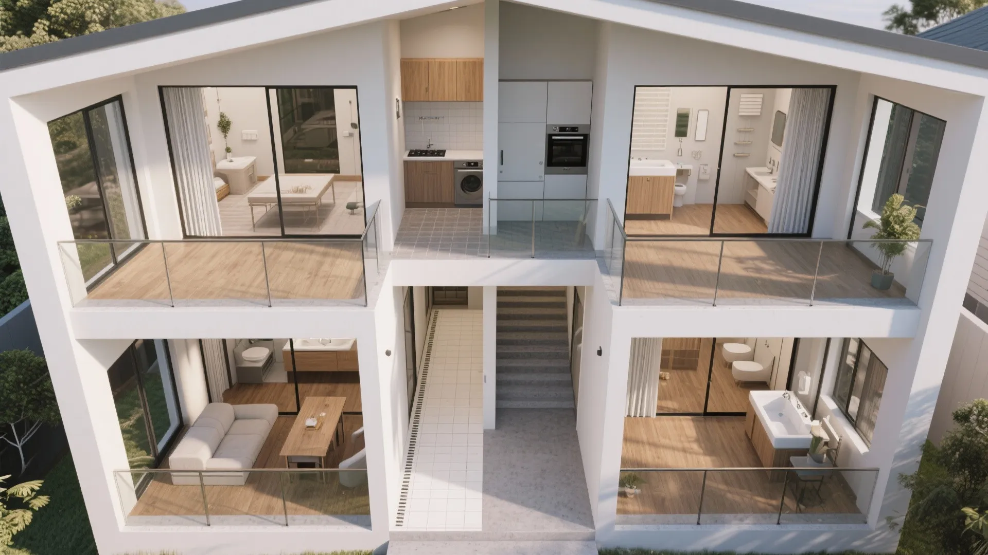 Service Core Stacked to Free the Facades (and Better Balconies)