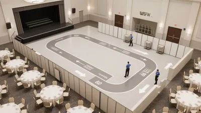 Event Hall with Race-Track Layout Design
